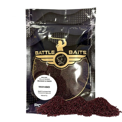 BATTLE BAITS SMOKE X RED 400гр - Манго 2мм, пушещи пелети - Риболовни принадлежности TomaxShop ®
