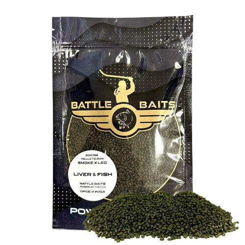 BATTLE BAITS SMOKE X LED 400гр - Дроб и риба 2мм, пушещи пелети - Риболовни принадлежности TomaxShop ®