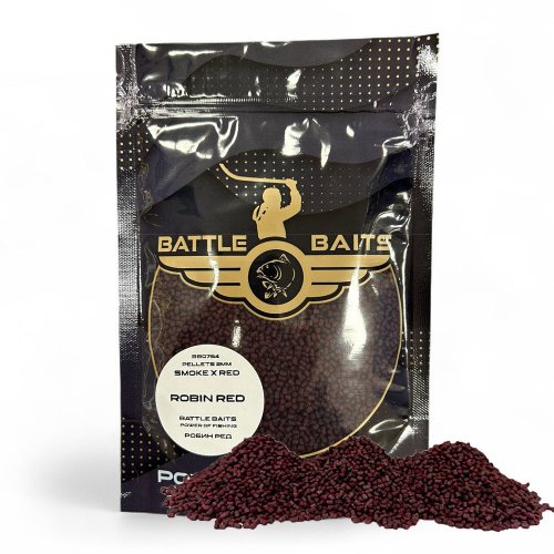 BATTLE BAITS SMOKE X RED 400гр - Робин ред 2мм, пушещи пелети - Риболовни принадлежности TomaxShop ®